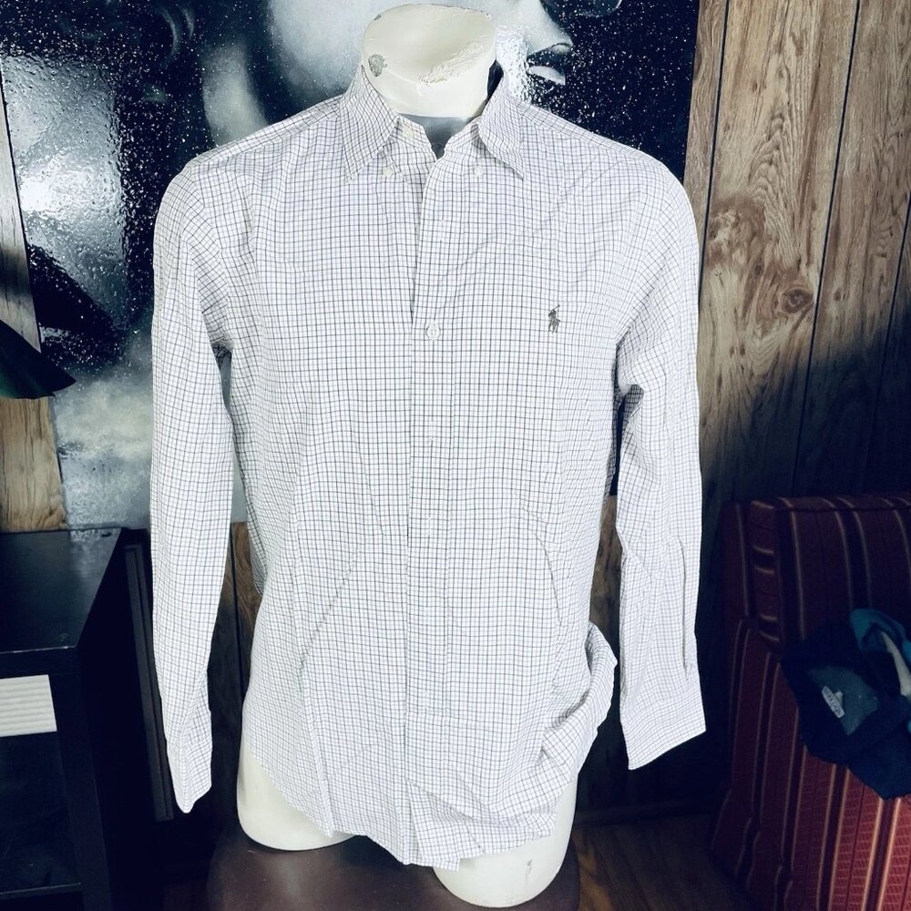 VTG Polo Ralph Lauren Shirt Men M Button Up Plaid Flannel Long Sleeves